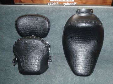 Black Croc Harley Seat